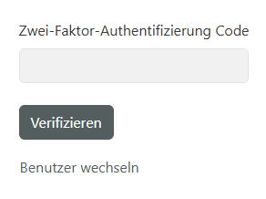 2FA Anmeldemaske