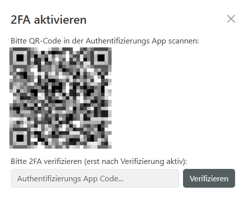 Einrichtung 2FA