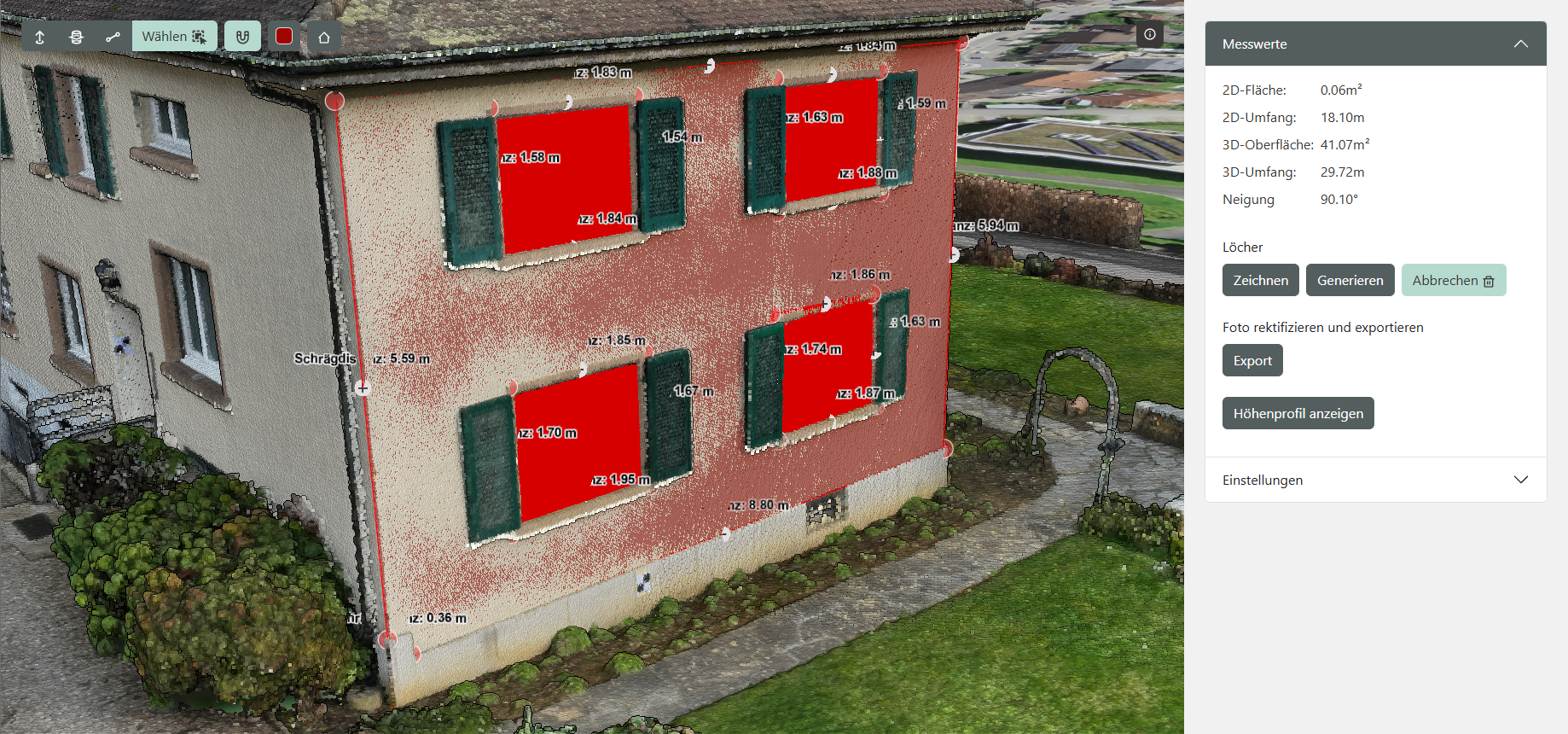 3D-Ebene Fassaden
